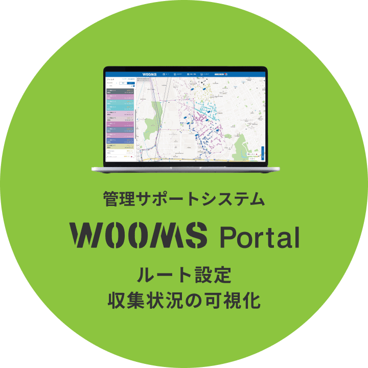 管理サポートシステム WOOMS Portal ルート設定 収集状況の可視化